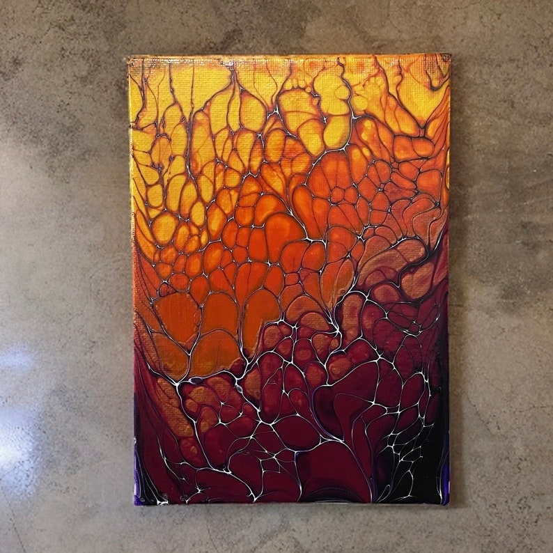 Acrylic Pouring, Fluid Art, Handmade by TJS Painting. 5x7 Postcard Canvas image 4