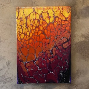 Acrylic Pouring, Fluid Art, Handmade by TJS Painting. 5x7 Postcard Canvas image 3