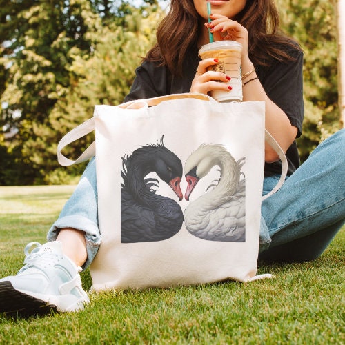 BTS Jimin and JK Black Swan Tote bag - hand painted Jimin and Jung Kook  Handmade
