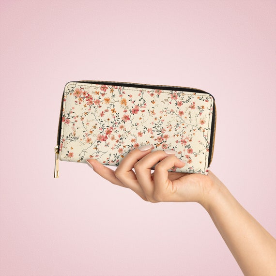 Pink floral wallet new arrivals