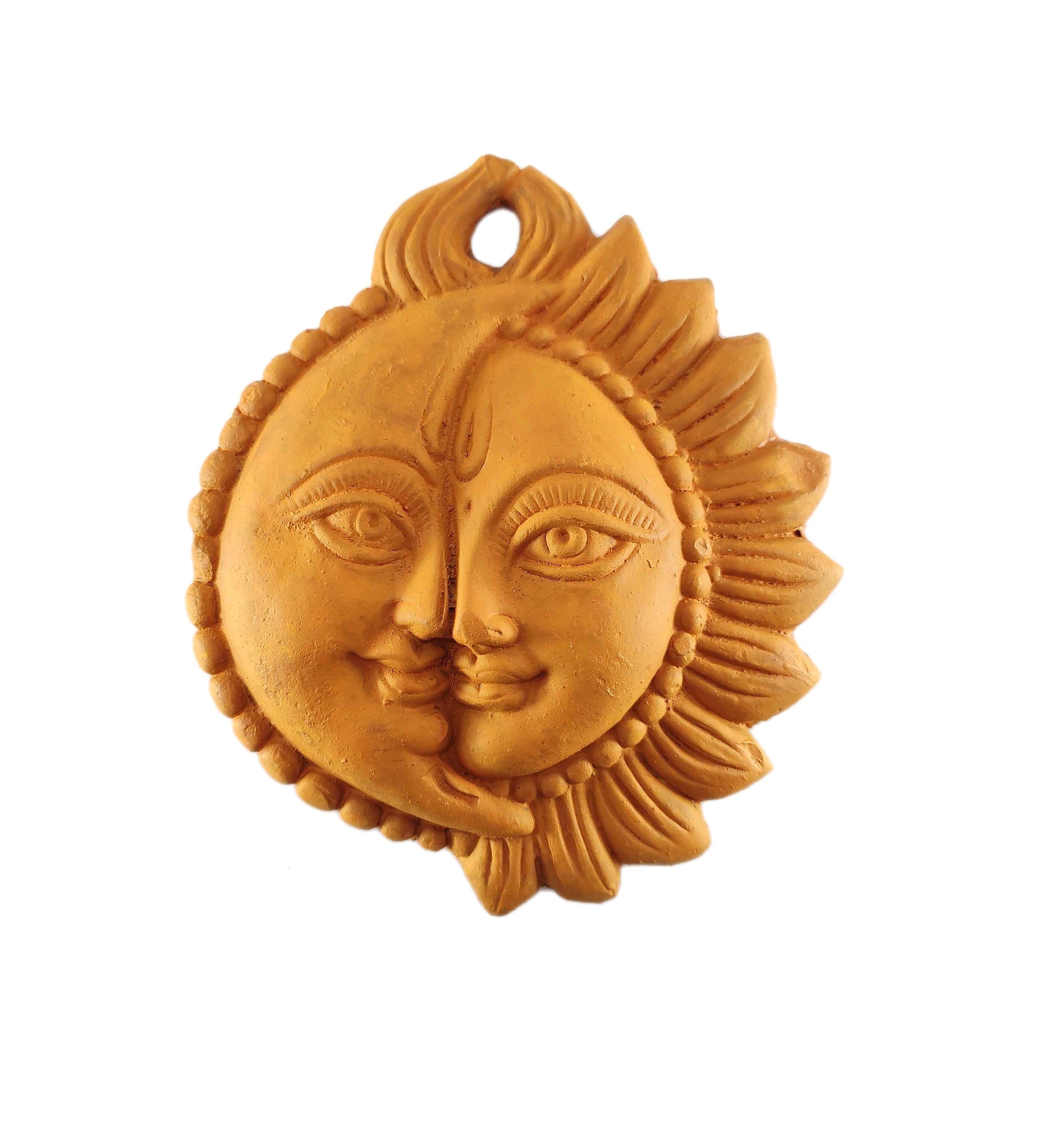 Clay Sun Moon Half Face Wall Hanging Plate Terracotta Wall Etsy Canada