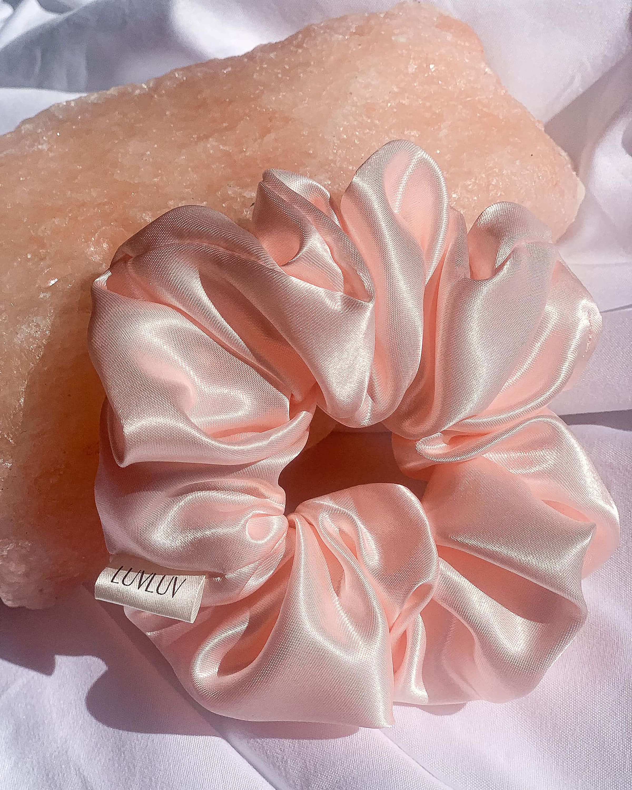 Light pink oversized scrunchie silk satin scrunchie big Etsy