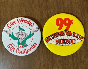 Vintage Wendy’s Restaurant Buttons