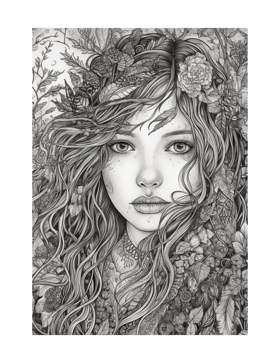 5 Coloring Pages of Beautiful Fairies From an Enchanted Forest Digital