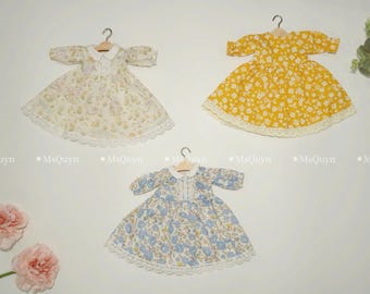 Handmade Fabric Doll Dress: Lace Trim, Flared Design