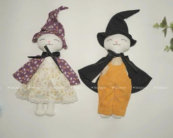 Handmade Cat Doll with Halloween Outfit: Personalized Stuffed Animal