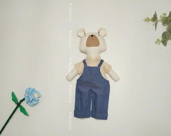 Handmade Linen Capybara Plush Doll - Embroidered Name Option