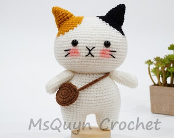 Handmade Crochet Calico Cat Amigurumi: Cotton Kitten Soft Toy