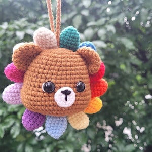 Car mirror hanging accessories, Handmade car rearview mirror charm, Crochet gift, Cute bear crochet, LGBT gift