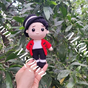 Amigurumi Micheal Jackson, Micheal Jackson crochet doll, Handmad Micheal Jackson doll, Micheal Jackson plush, Micheal Jackson soft toy doll