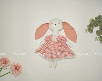 Doll For Girls, Baby shower gift, Christmas gift, Combo Bunny Doll And Removable Outfits, Handmade Bunny Doll, Clothes Doll, Fabric Doll