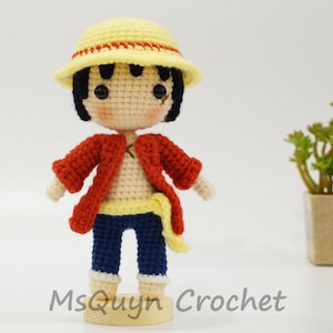 Cute doll crochet, Straw hat doll