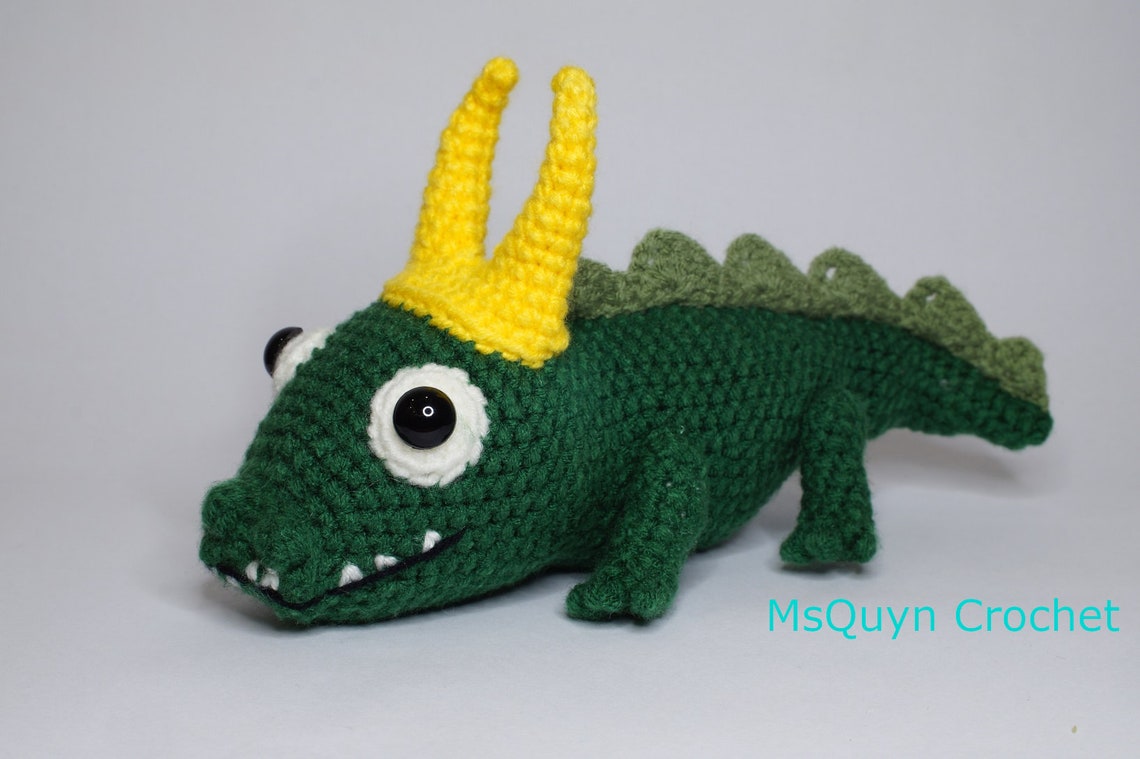 Hand crochet Alligator Loki similar Doll Marvel Alligator Loki | Etsy