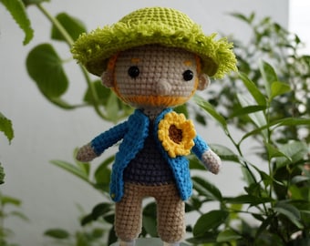 Crochet Vincent Van Gogh Doll: Handmade Amigurumi Art Lover Gift