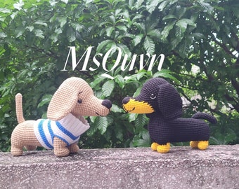 Crochet Dachshund Dog: Handmade Cotton Amigurumi Plush