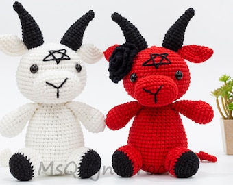 Crochet Baphomet Plush: Handmade Cotton Amigurumi