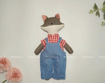 Baby shower gift, Woft doll with outfit, Personalized Handmade Doll For Baby, Woft Stuffed Doll, Stuffed Animal, Christmas Gift for Toddlers