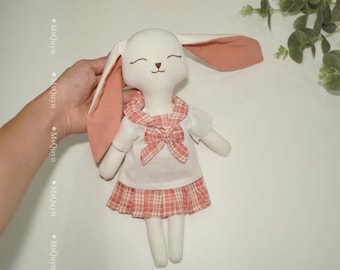 Handmade Bunny Doll, Clothes Doll, Fabric Doll, Doll For Girls, Baby shower gift, Christmas gift, Combo Bunny Doll And Removable Outfits