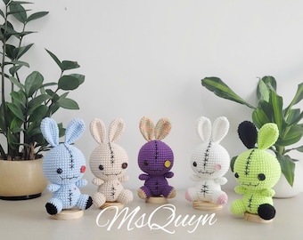 Crochet Voodoo Bunny: Stitched Halloween Decoration