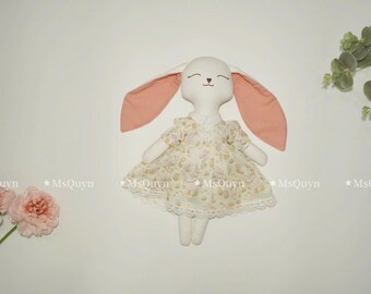 Christmas gift, Combo Bunny Doll And Removable Outfits, Handmade Bunny Doll, Clothes Doll, Fabric Doll, Doll For Girls, Baby shower gift