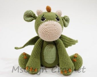 Crochet Dragon Plush: Soft Amigurumi Baby Toy, Eco-Friendly
