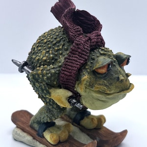 4&quot; Skiing Frog - Hand Painted - Animal Figurine Statue Decoration Room/Home Decor New Home Gifts