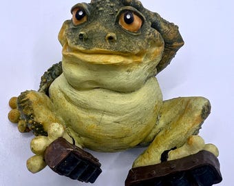 4" Skating Frog - Hand Painted - Animal Figurine Statue Decoration Room/Home Decor New Home Gifts