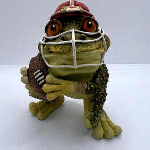 4&quot; Football Frog - Hand Painted - Animal Figurine Statue Decoration Room/Home Decor New Home Gifts