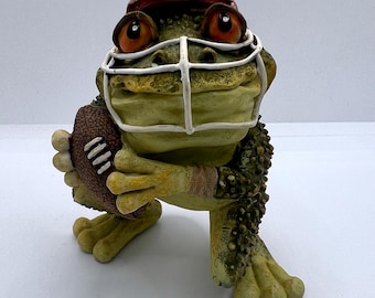4" Football Frog - Hand Painted - Animal Figurine Statue Decoration Room/Home Decor New Home Gifts