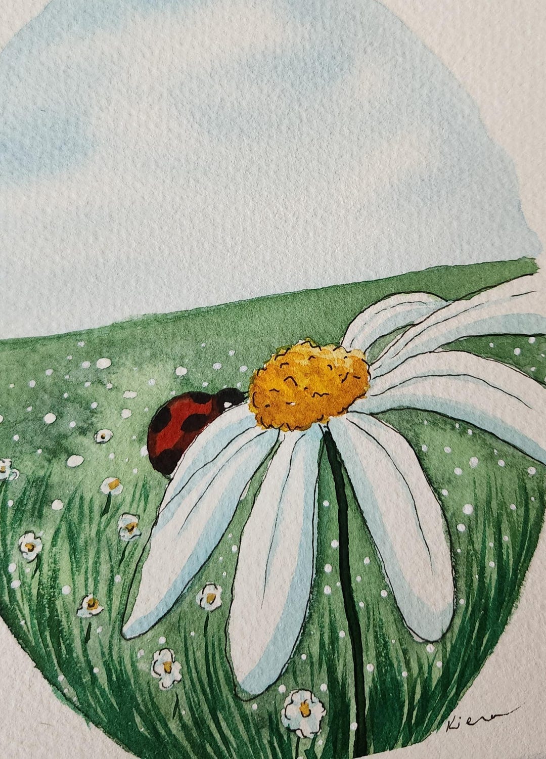 Ladybug Watercolor Painting: Matted 8x10 Insect Art - Etsy