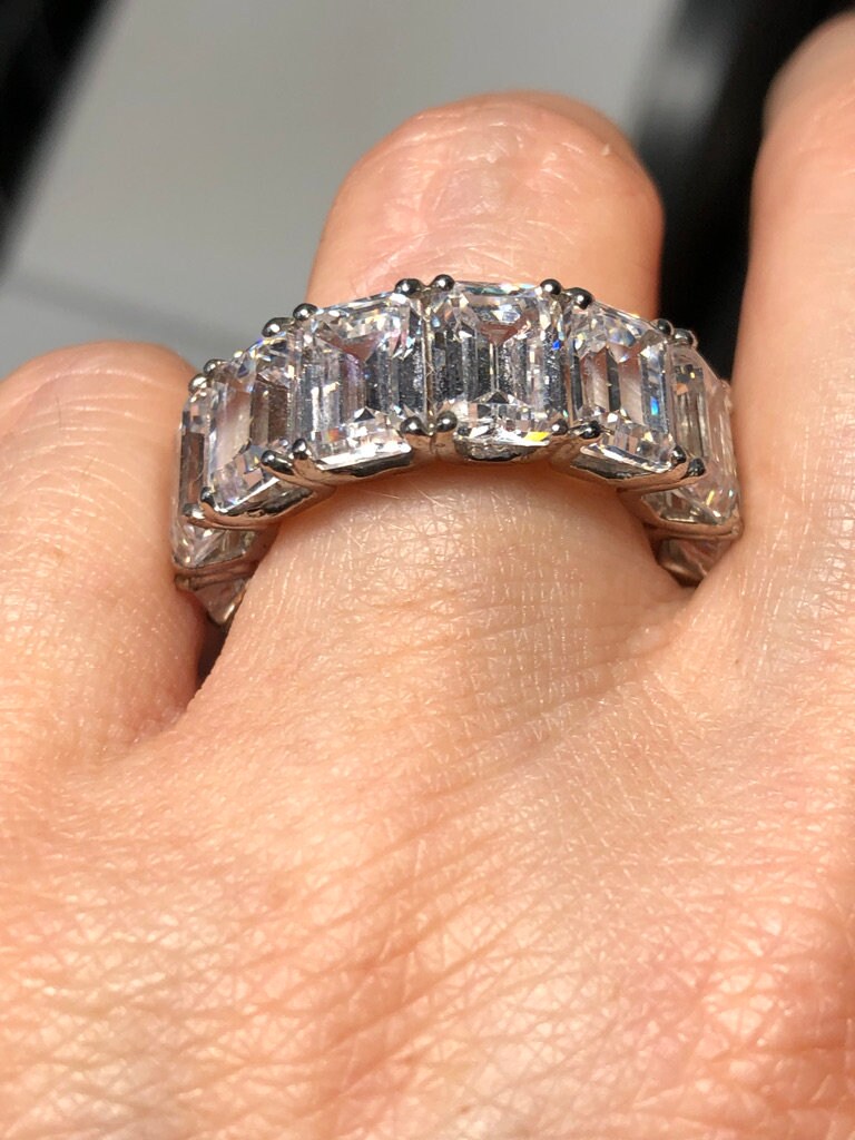 A Royal Emerald Cut Full Eternity Ring Size 7 Red Carpet Etsy
