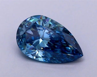 Raro 2.02CT taglio a pera blu vivido fantasia VS1 EX EX diamante coltivato in laboratorio/anello di fidanzamento