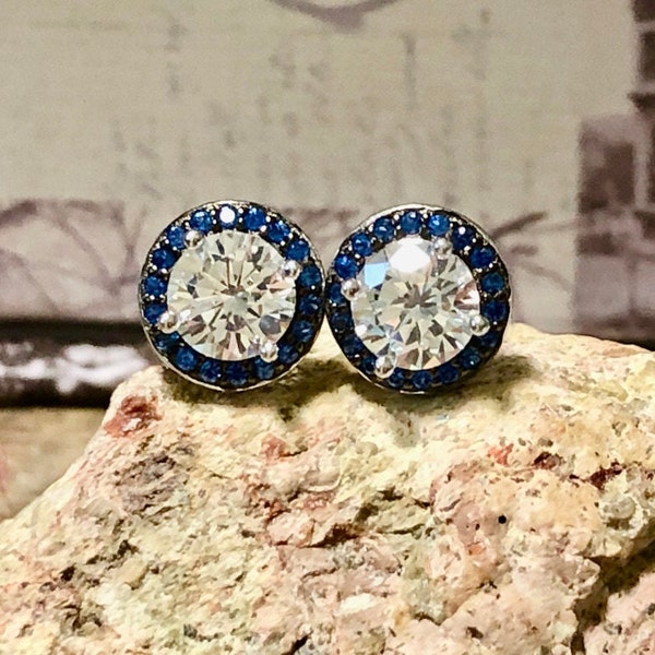 Round Blue Sapphire Cubic Zirconia (CZ) Stones - AAAAA Excellent Quality, 4mm To 12mm Sizes