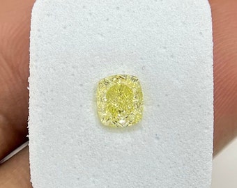 GIA Natural 1.01CT Cushion Modified Fancy Yellow VVS1 EX VG Loose Diamond / Engagement Ring