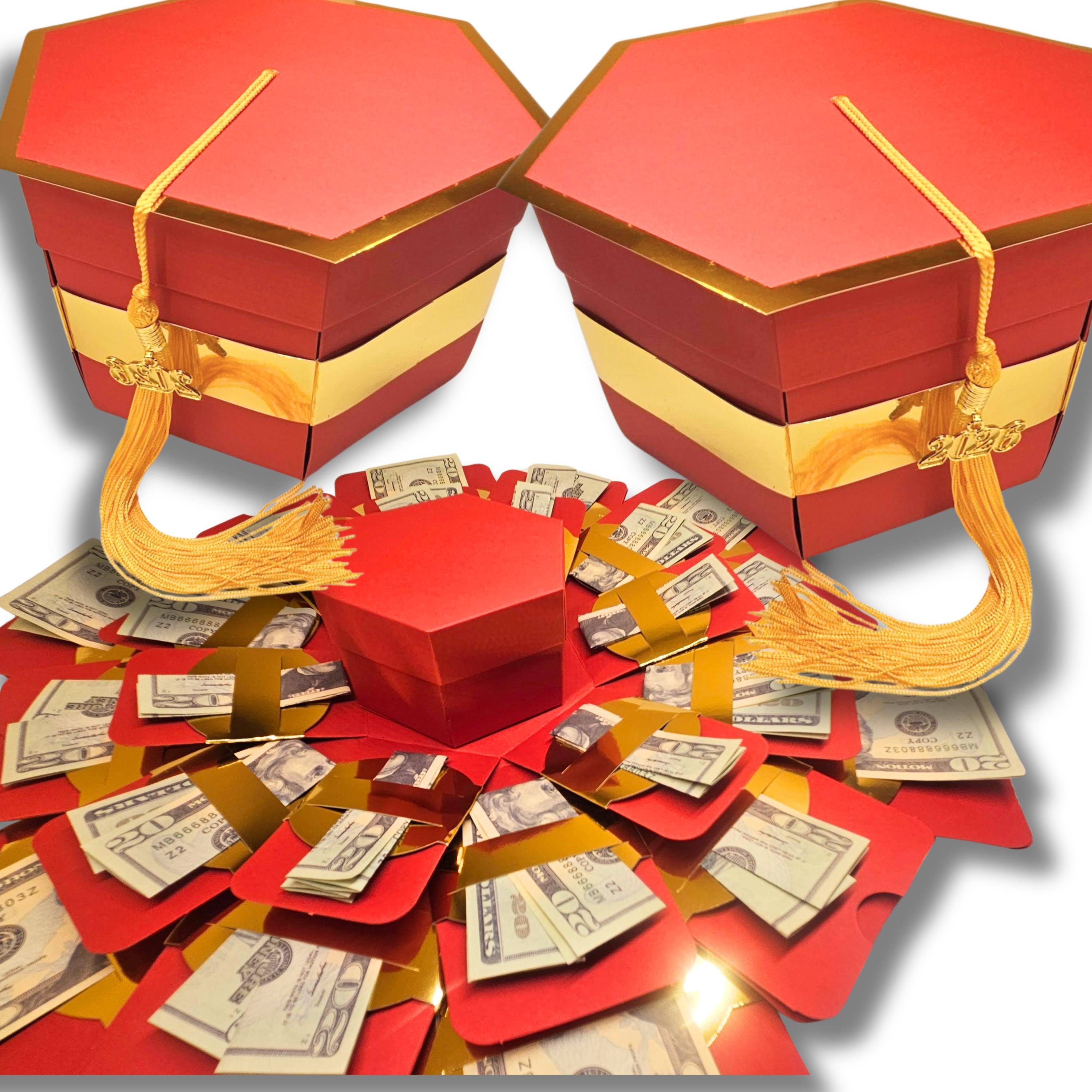 Graduation 2026 Money Explosion Gift Box Kit – Red & Gold, Pre ...