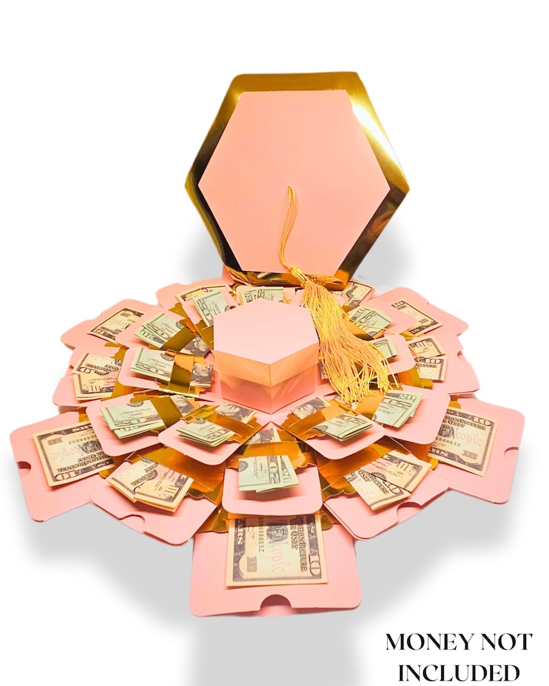 Graduation 2026 Money Explosion Gift Box Kit – Pink & Gold, Pre ...
