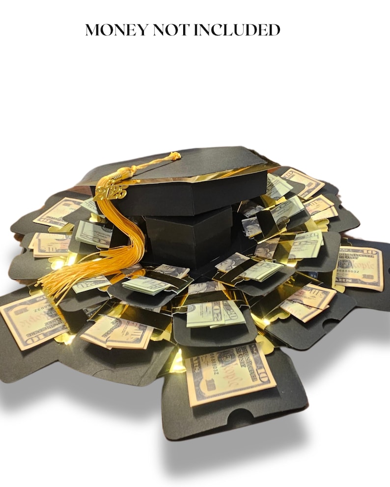 Graduation 2026 Money Explosion Gift Box Kit – Black & Gold, Pre ...