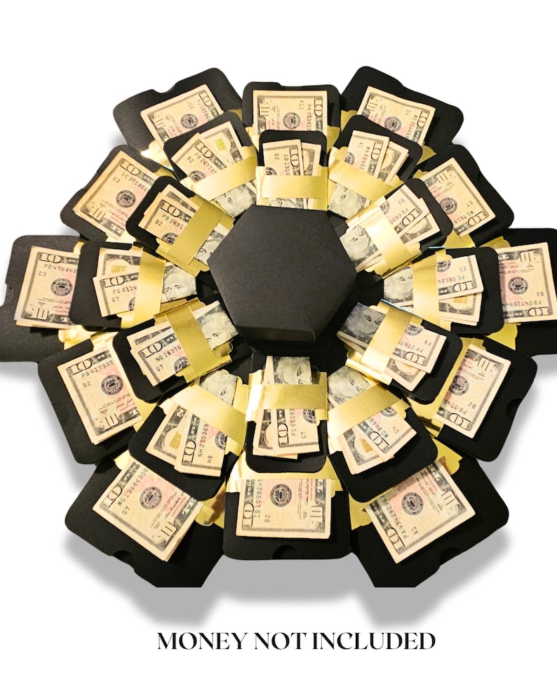 Graduation 2026 Money Explosion Gift Box Kit – Black & Gold, Pre ...