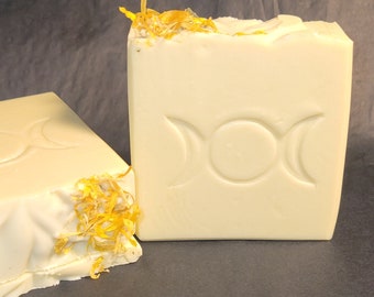 Castile Moon Water Soap | fragrance free | calendula infused | vegan |  olive oil soap