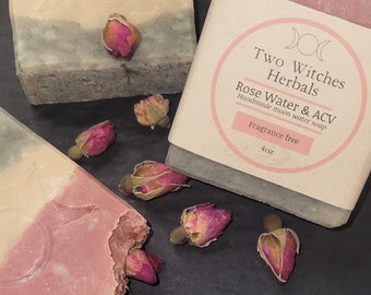 Rose Water & ACV Yoni Style Moon Water Soap | fragrance free | vegan