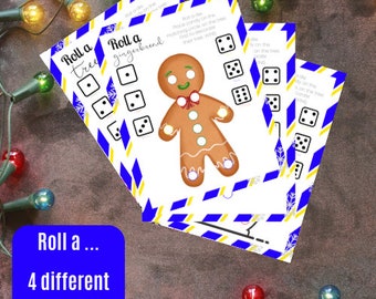 Weihnachtsmotiv Rolle A ... (4 Lustige Weihnachtsmotive) (Büro, Schule, Zuhause, Nachbarschaft, Studentenzimmer) - Blaue und gelbe Streifen