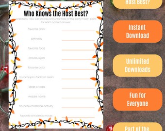 Weihnachtsmotiv Wer kennt den Gastgeber am besten? - Orange und Gelbe Lichter