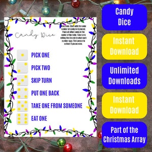 Weihnachtliche Candy Würfel - Gelb, Grün, Blau und Lila Lichter