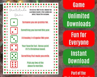 Christmas Themed Gratitude Game - Polka Dots