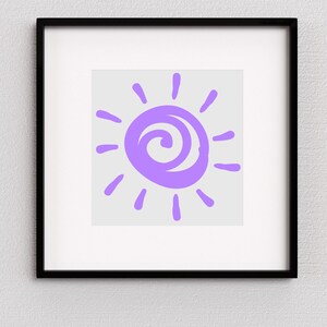 Diversión, colorido Sun Digital Descargar Arte (rosa/amarillo/verde/azul/púrpura) - Digital Wall Art Decor - Kid&#39;s Room, GameRoom, Bedroom, PlayRoom