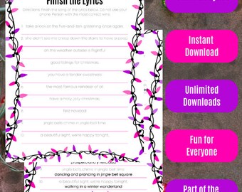 Weihnachtliches Finish The Lyrics - Pink and Purple Lights