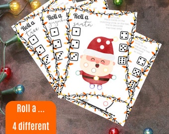 Rotolo a tema natalizio A ... (4 divertenti disegni a tema natalizio) (Ufficio, scuola, casa, quartiere) - Luci arancioni e gialle