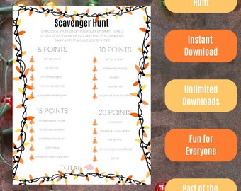 Weihnachtsmotiv Schnitzeljagd - Orange und Gelbe Lichter