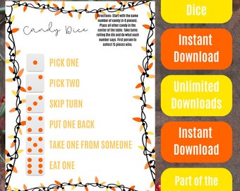 Christmas Themed Candy Dice - Orange and Yellow Lights