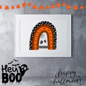 Halloween Rainbow (Ghost) - Digital Print for Printing and Framing, great for halloween decorations
